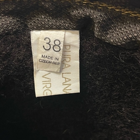 Olang Brown Nylon 100% Wool Lined Winter Boots With Built In Ice Grips Spikes - Picture 16 of 16